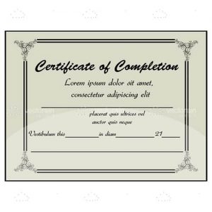 Completion certificate